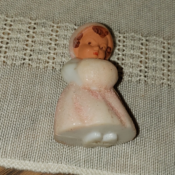 Vintage 1950's Plastic Angel and Girl in Pink - Picture 4 of 8